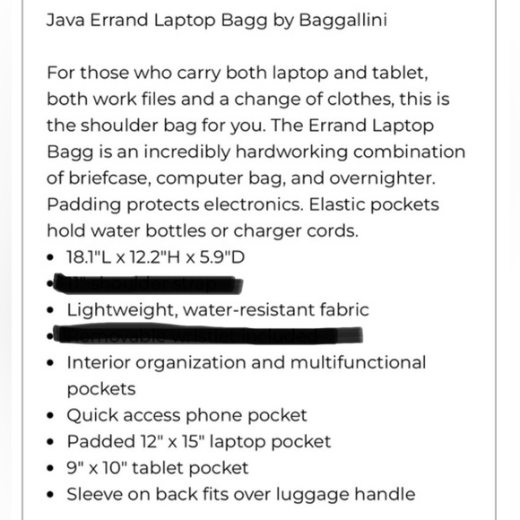 Baggallini Java Errand Laptop Work/Overnight Bag - Picture 12 of 13